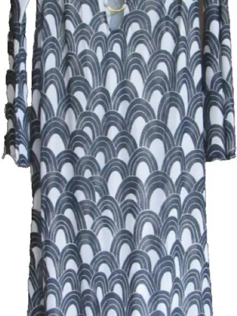 Trina Turk Navy & White Arch-Print Sheer Maxi Cover-Up - Picture 9 of 9